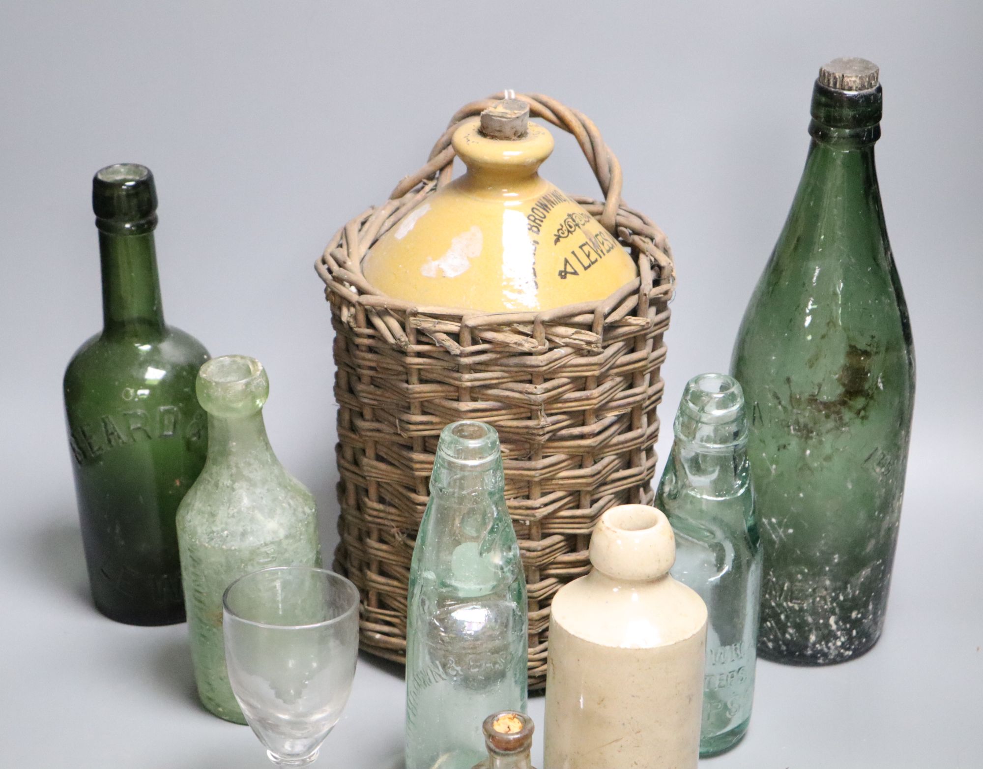 Lewes Interest: Glass bottles, a bicycle bell etc.